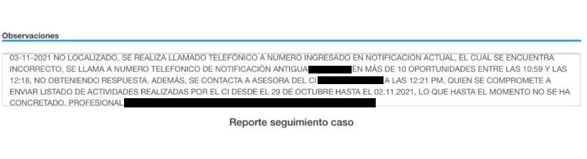 Extractos de ficha epidemiológica de Gabriel Boric en el sistema Epivigila.