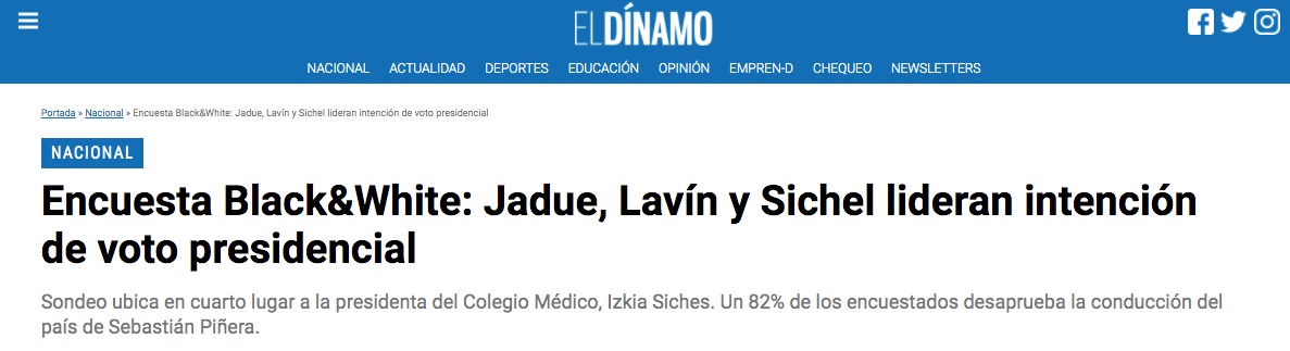Titular publicación de El Dínamo Titular publicación de El Dínamo