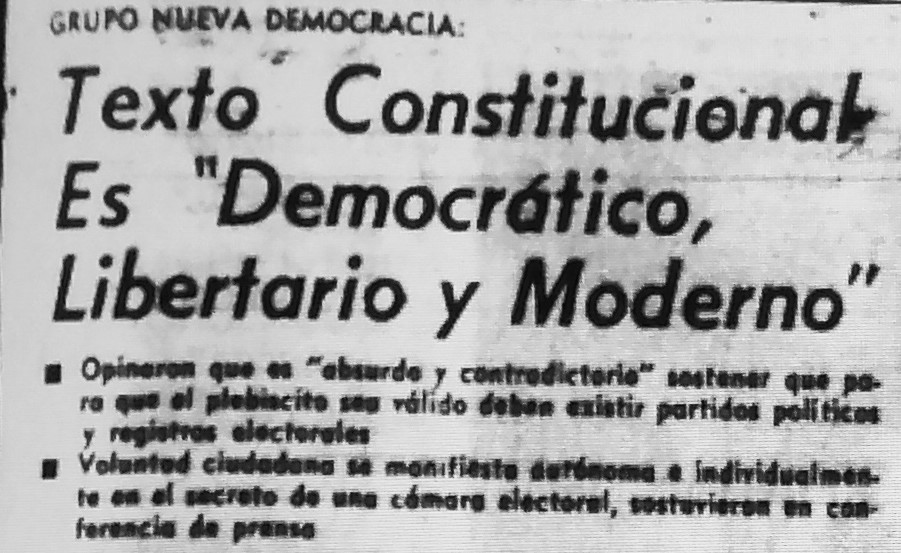 Grupo Nueva Democracia en 'El Mercurio' Grupo Nueva Democracia en 'El Mercurio'