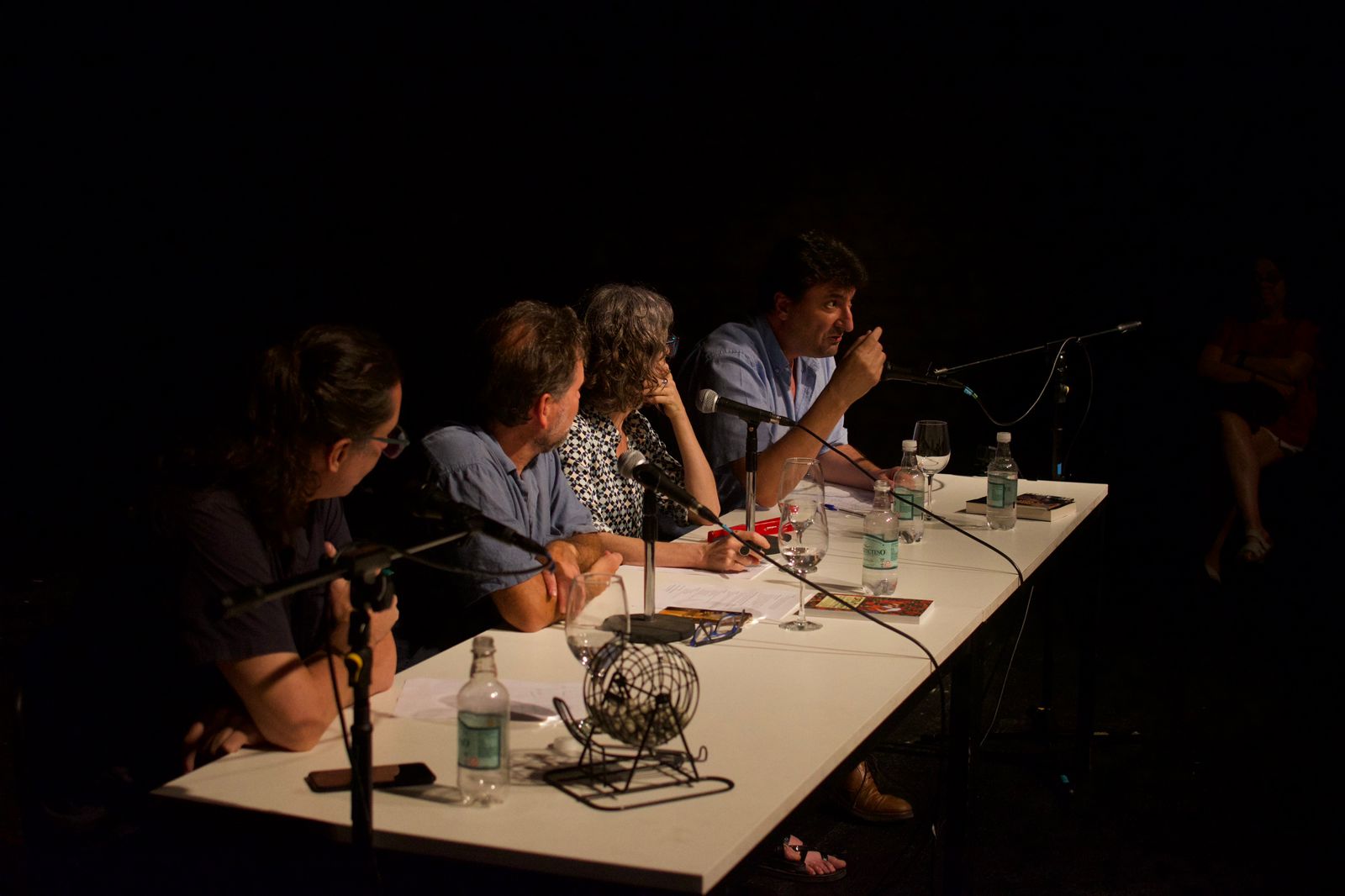 Andrés Almeida, Carlos Tromben, Nona Fernández y Mario Amorós. Andrés Almeida, Carlos Tromben, Nona Fernández y Mario Amorós.