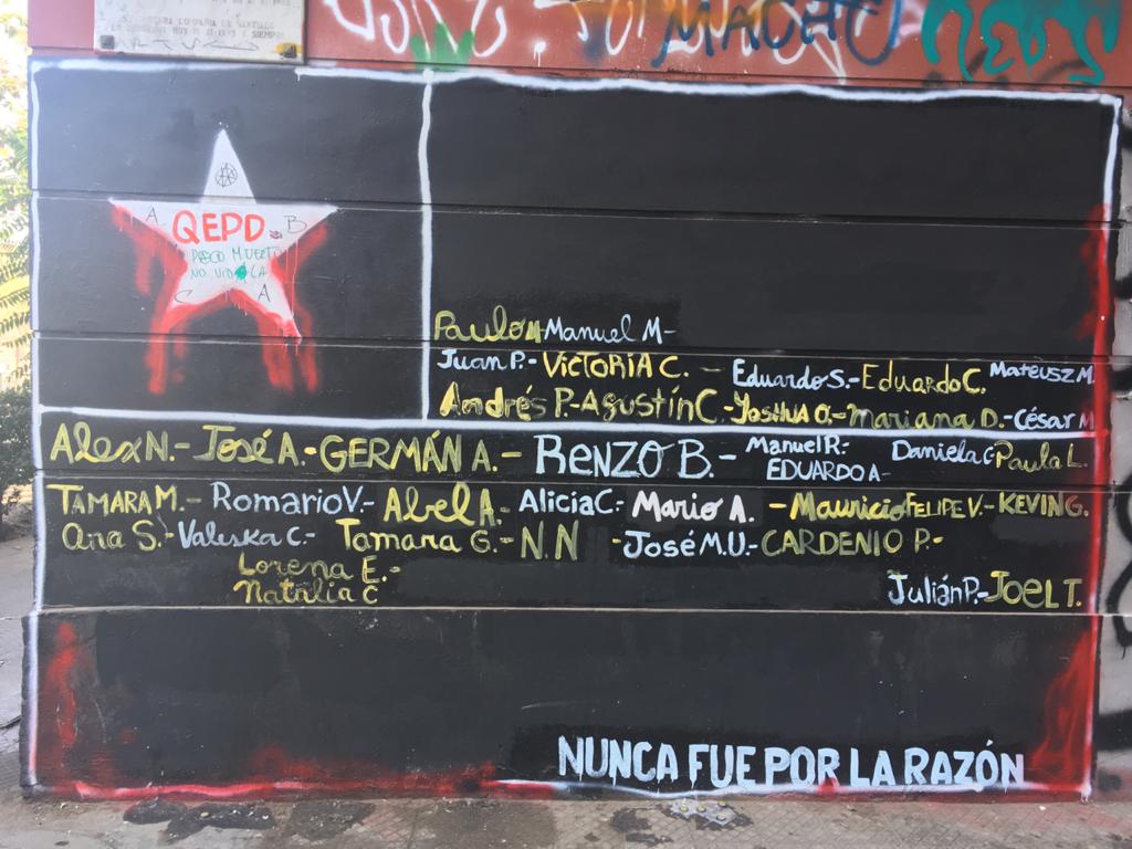 Mural en las cercanías de la Plaza Dignidad 