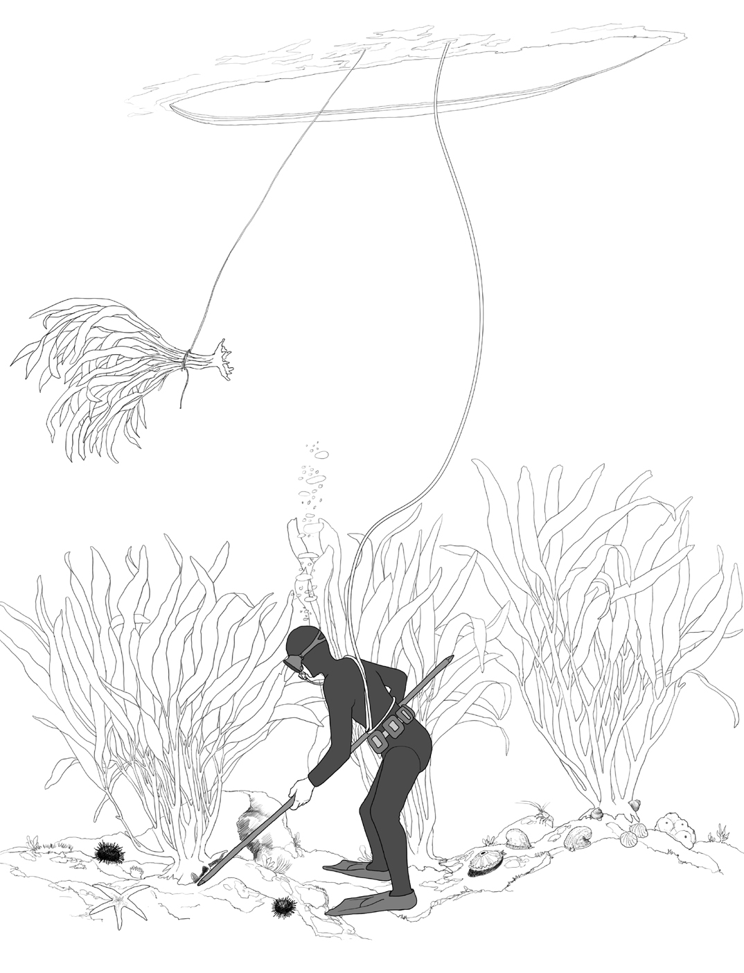 Dibujo del barreteo. Ilustración de revista REMA. Dibujo del barreteo. Ilustración de revista REMA.