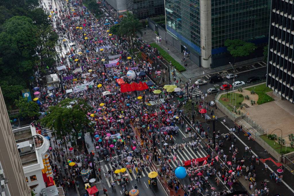 Marcha en Sao Paulo. Foto: Bruno Santos / Folhapress.