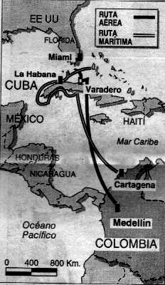 La ruta de la conexión cubana. La ruta de la conexión cubana.