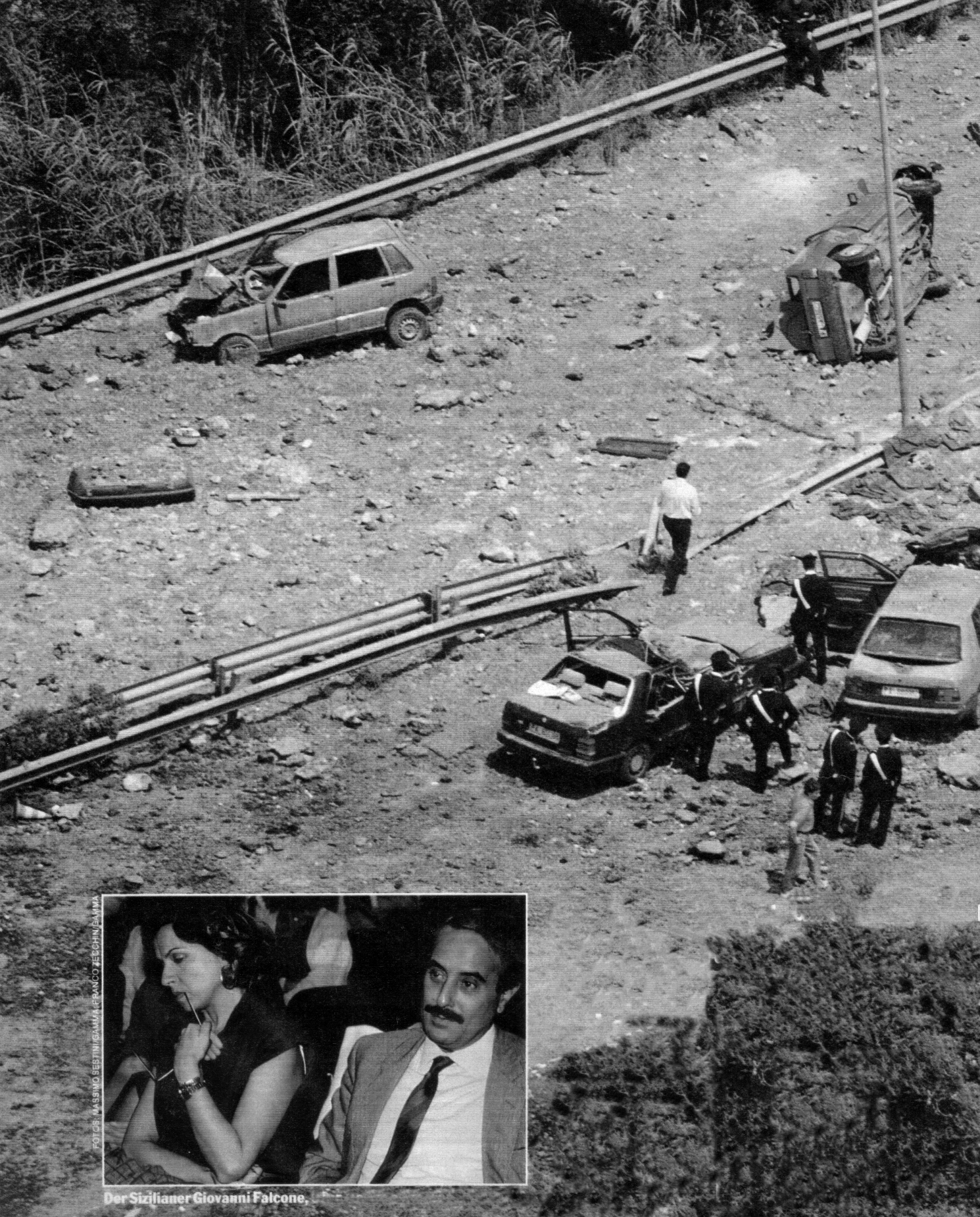 El asesinato de Giovanni Falcone y su esposa. El asesinato de Giovanni Falcone y su esposa.