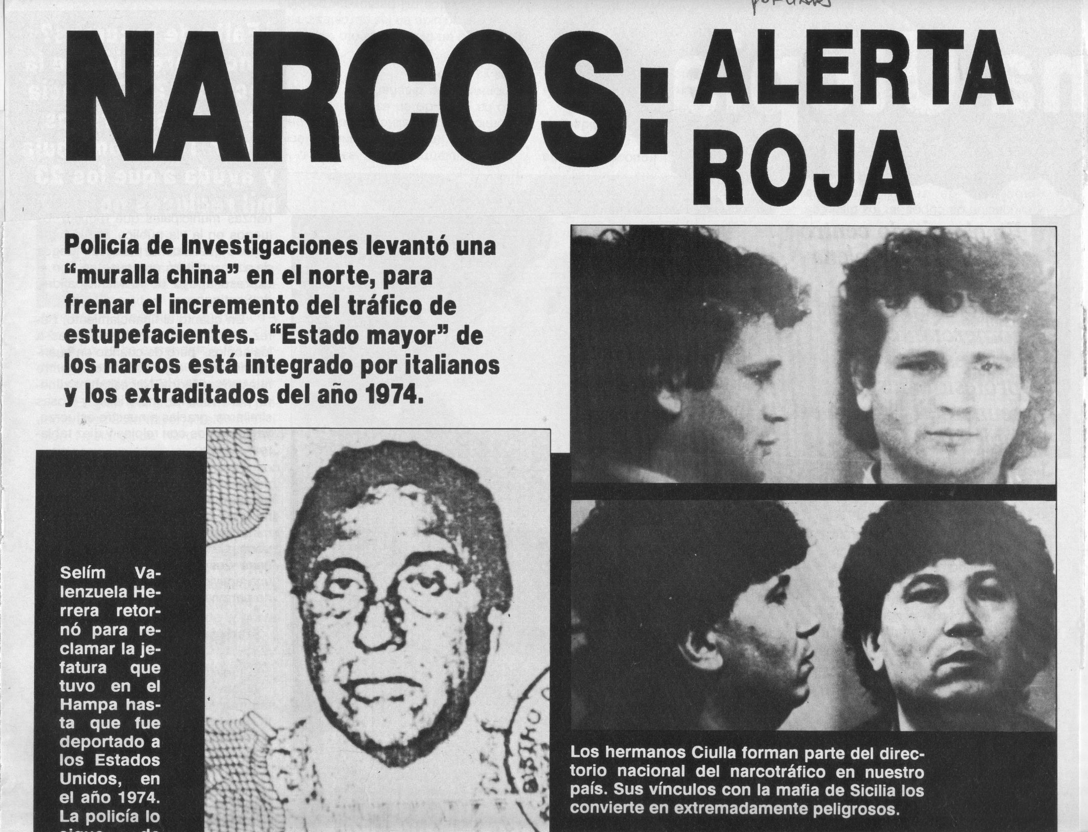 Presencia de mafiosos italianos en Chile.