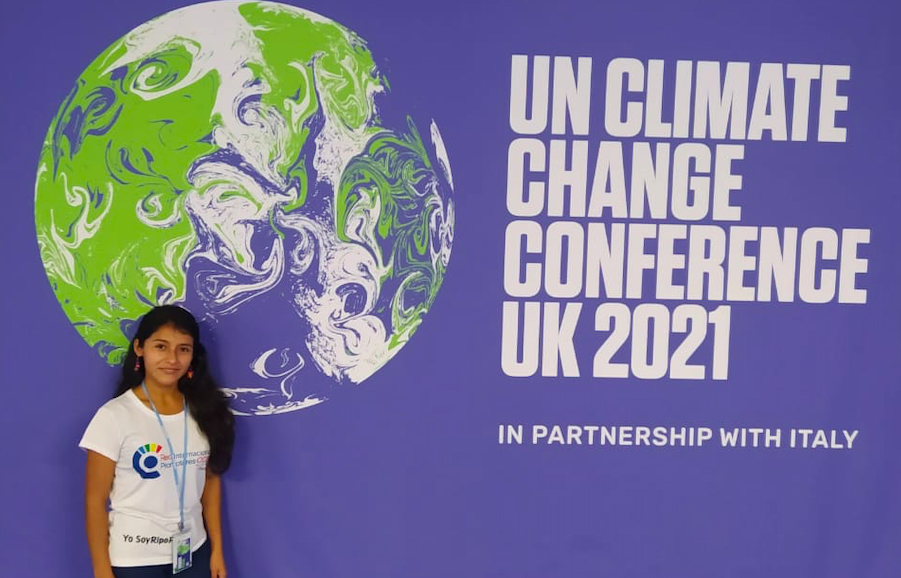 Roxana Borda durante la COP26, en Reino Unido. Foto: Roxana Borda Roxana Borda durante la COP26, en Reino Unido. Foto: Roxana Borda