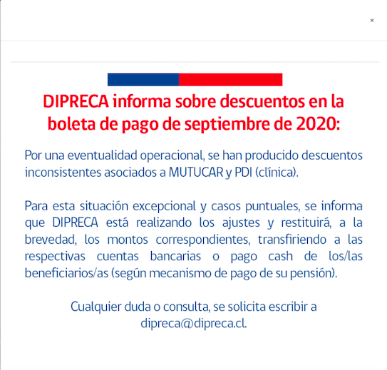 Comunicado de Dipreca.