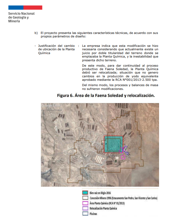 Mapa para "Justificación del cambio de ubicación de la Planta Química".