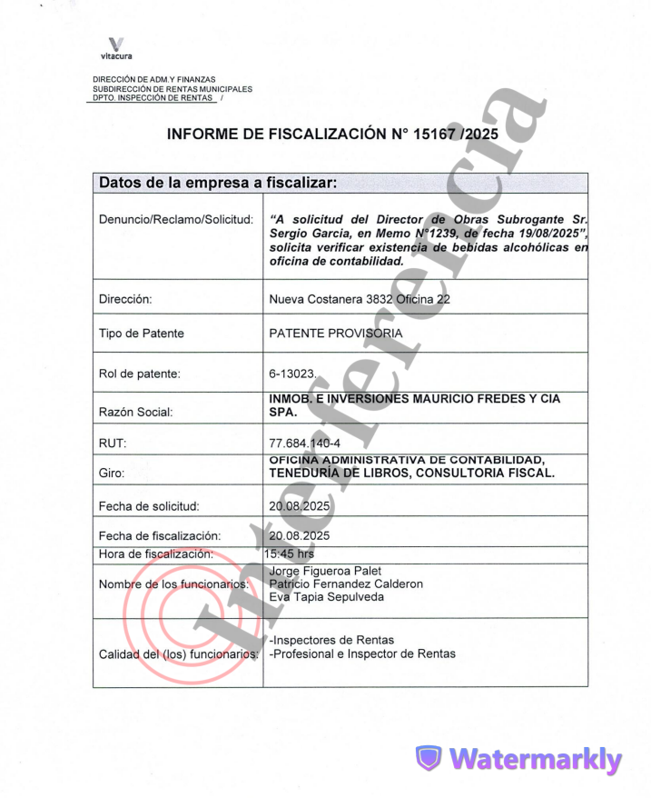 Informe de Fiscalización.