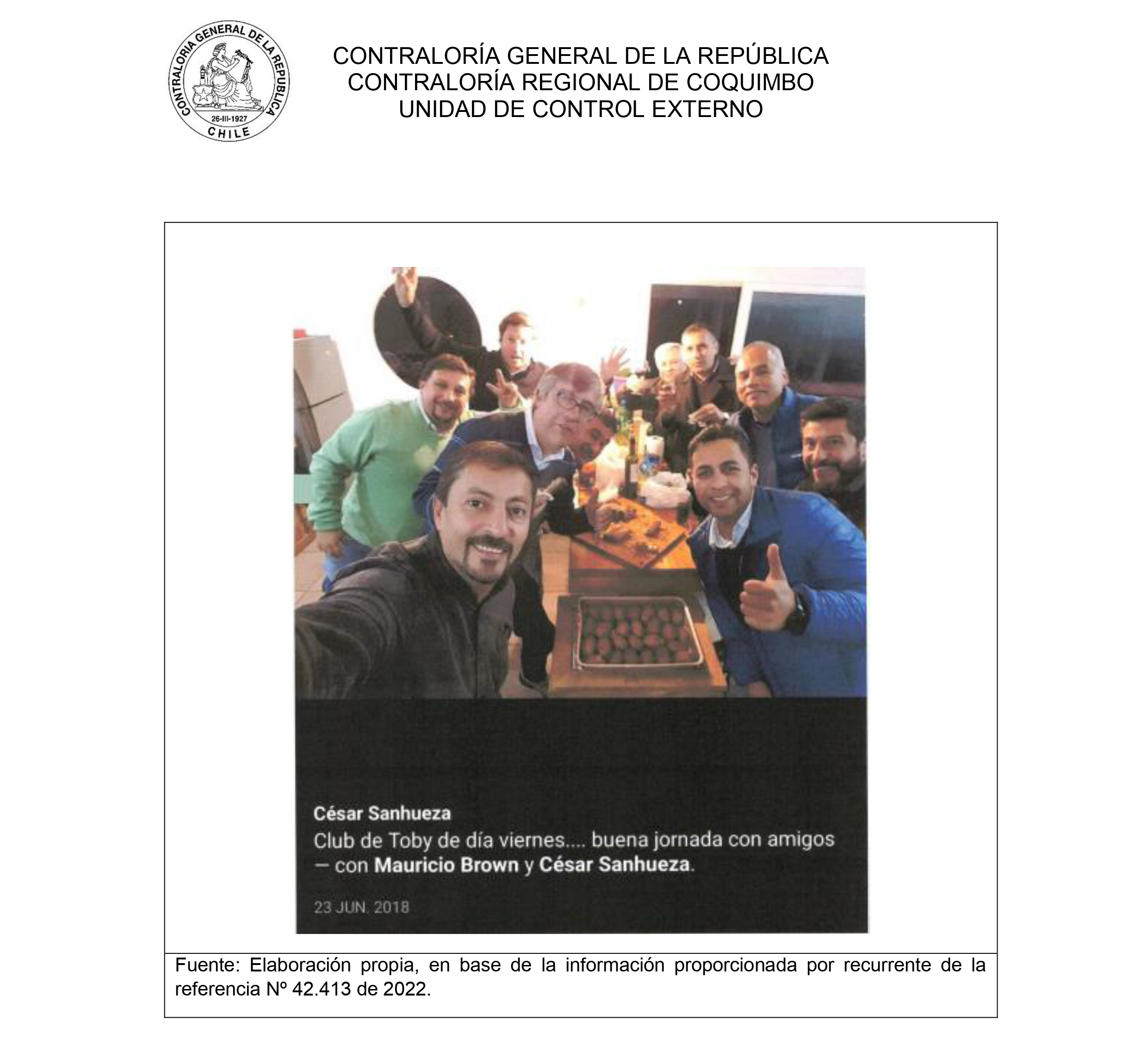 Anexo CGR: "Club de Toby" entre funcionarios de la Municipalidad de La Serena y empresario.