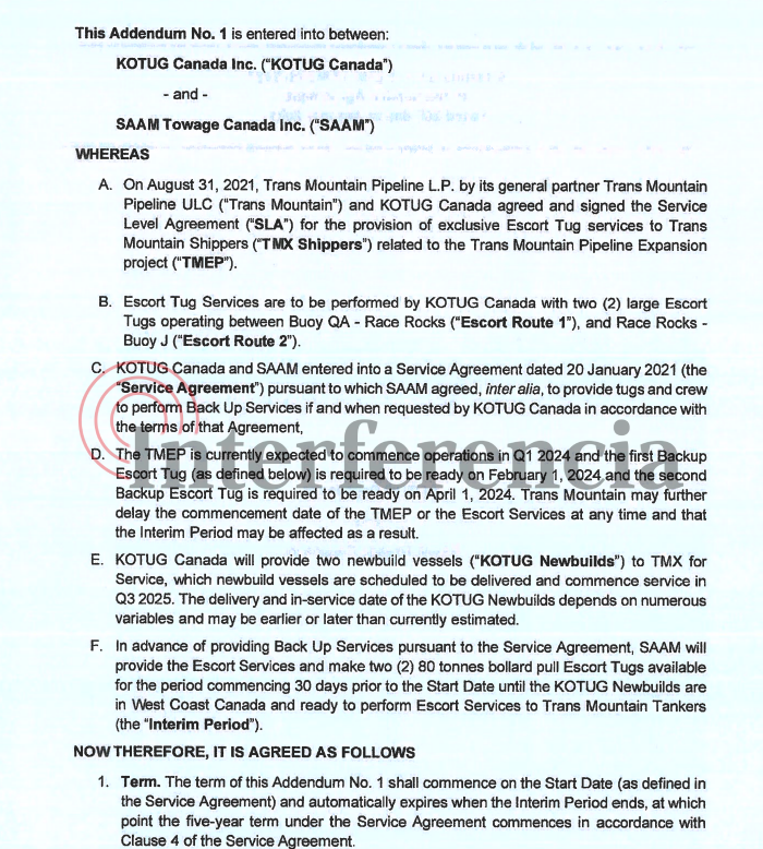 Contrato entre KOTUG y SAAM Towage
