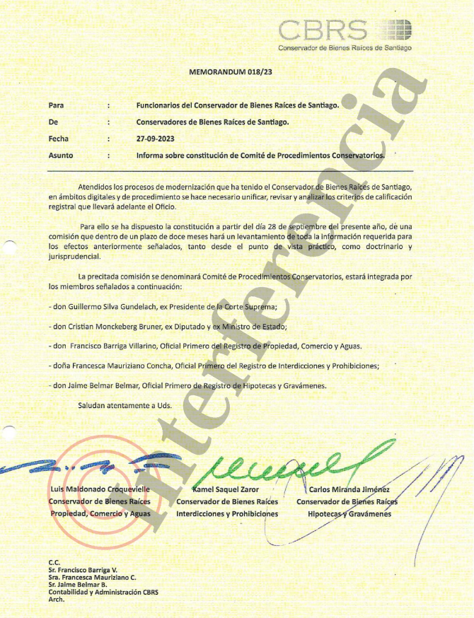 Designación de Cristian Monckeberg como parte del comité asesor del CBRS.