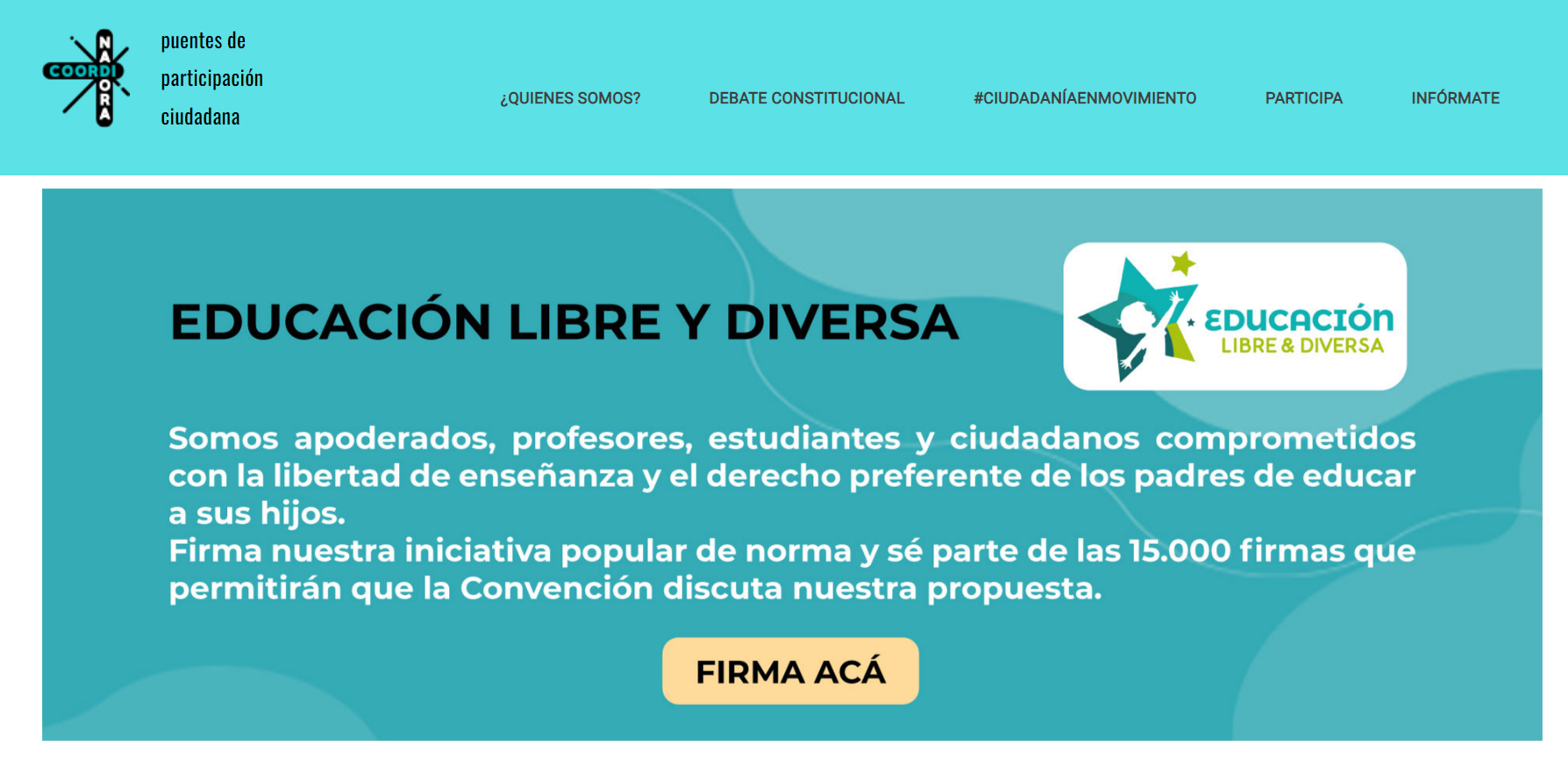 IPN Educación libre y diversa publicitada en la web de La Coordinadora