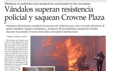El Mercurio, 14 de diciembre de 2019. El Mercurio, 14 de diciembre de 2019.