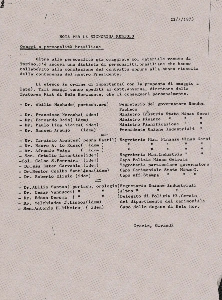 Lista de militares y civiles premiados con “regalos” por parte de la empresa. Lista de militares y civiles premiados con “regalos” por parte de la empresa.