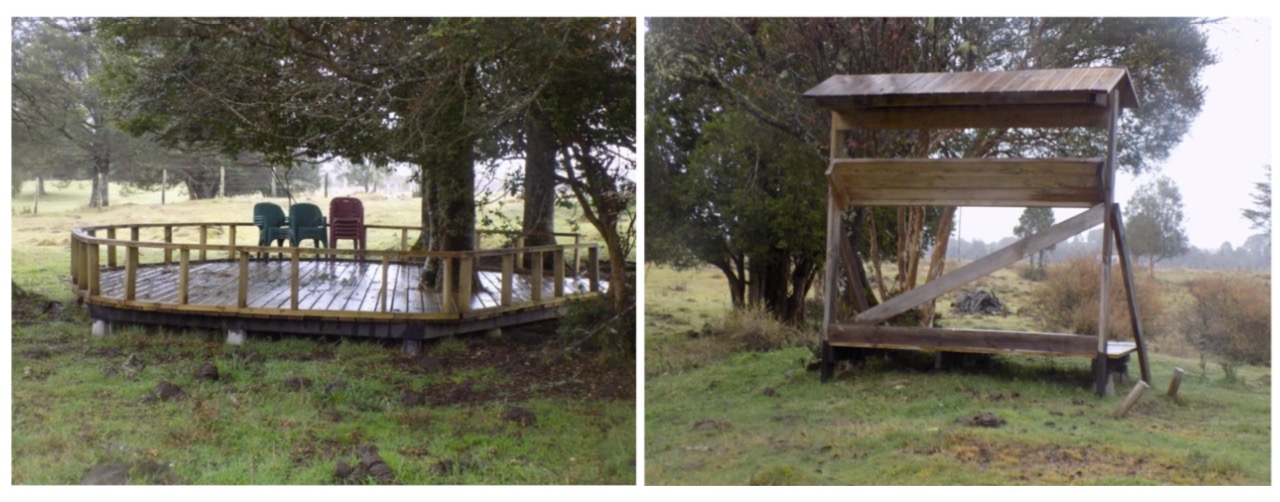 Estructuras instaladas por Kuschel en el terreno. Estructuras instaladas por Kuschel en el terreno.