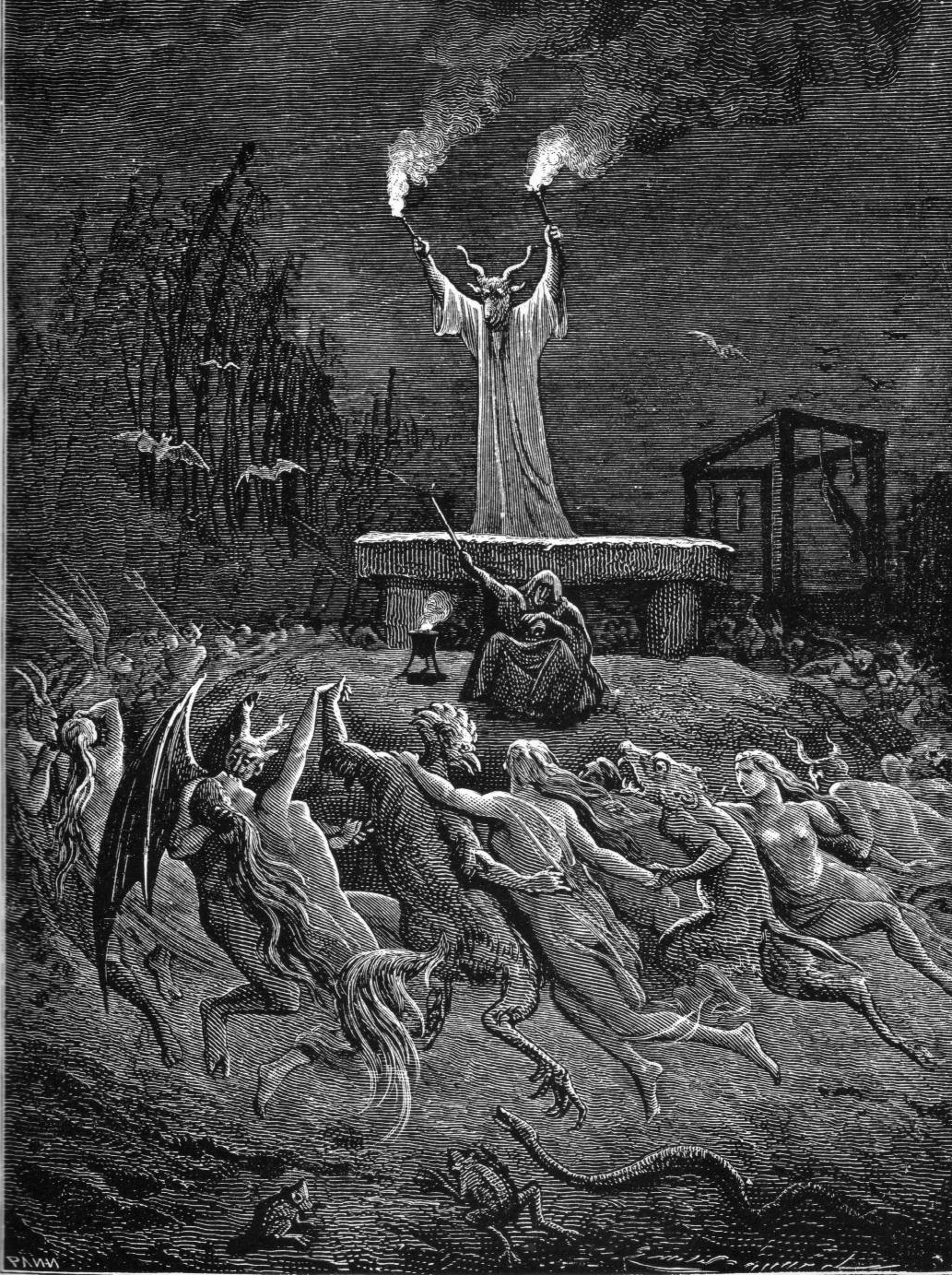 Grabado en madera de Gustavo Doré que ilustra el juicio a una bruja de Salem, Massachussets, en el siglo XVII, por usar planas alucinógenas. Grabado en madera de Gustavo Doré que ilustra el juicio a una bruja de Salem, Massachussets, en el siglo XVII, por usar planas alucinógenas.