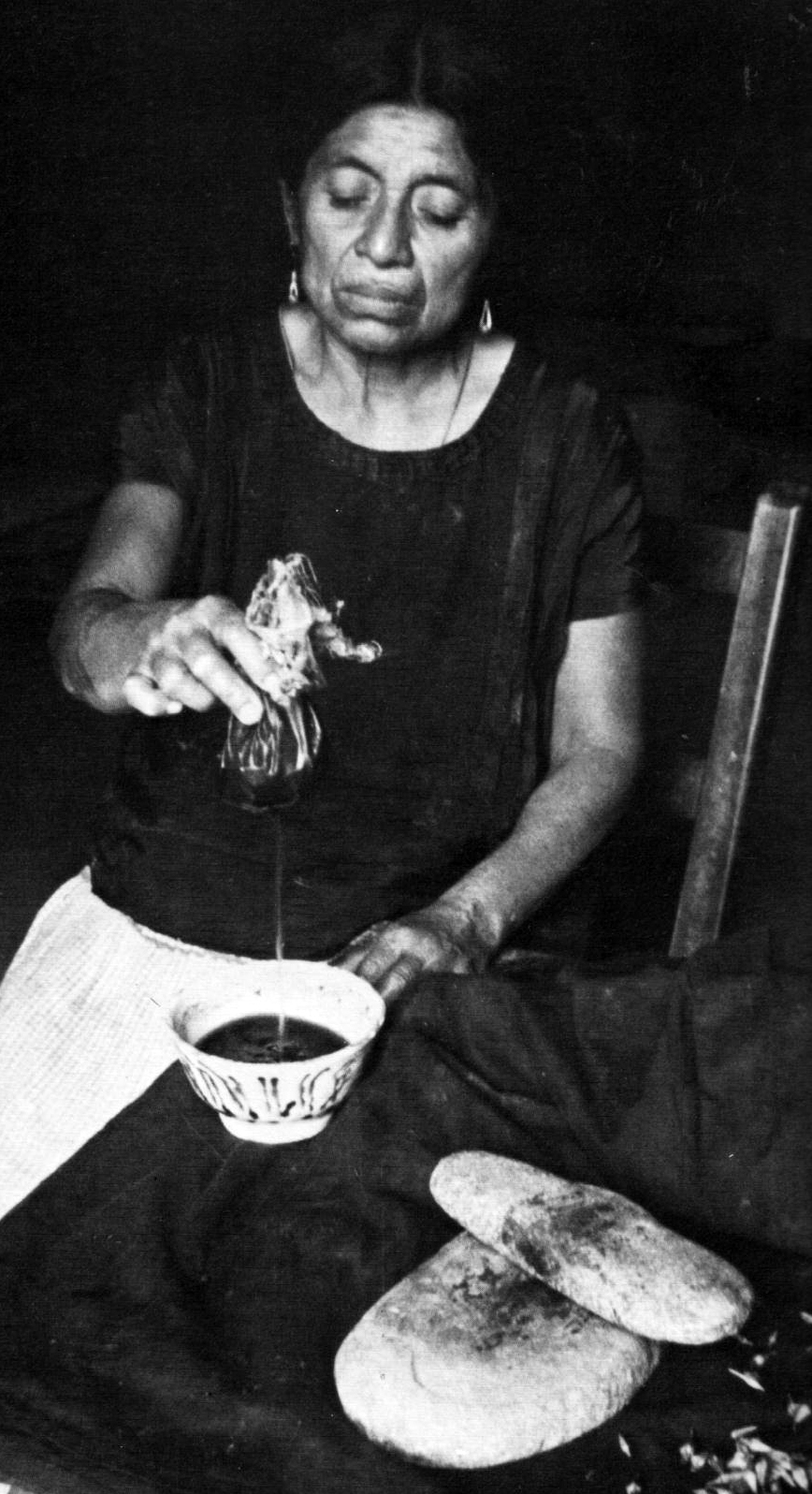 Una chamana zapoteca prepara una infusión con semillas de opimoea violácea, que contienen alcaloides semejantes a los del LSD. Una chamana zapoteca prepara una infusión con semillas de opimoea violácea, que contienen alcaloides semejantes a los del LSD.