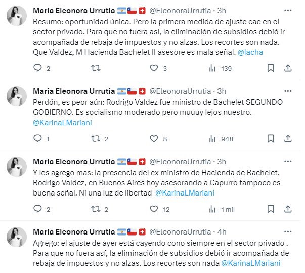 Los mensajes de Urrutia en la red social X