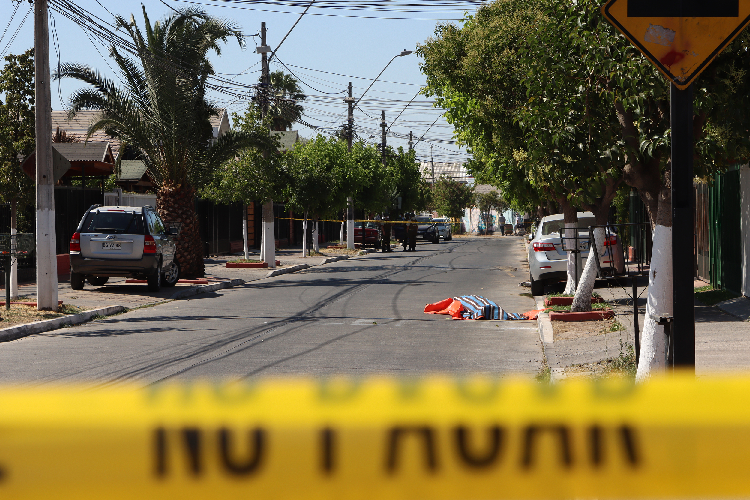 Imagen de la zona donde fue asesinado el delincuente en Villa Los Aromos.