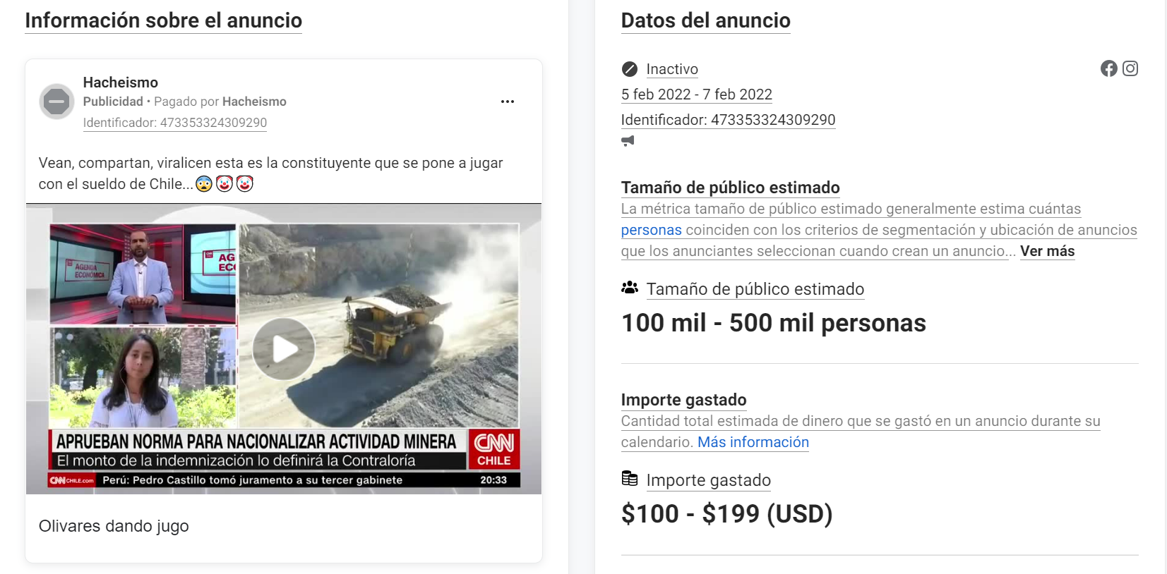 Anuncio contra las declaraciones de Olivares en Hacheísmo Anuncio contra las declaraciones de Olivares en Hacheísmo