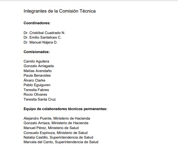 Fuente: informe de la Comisión Técnica. Fuente: informe de la Comisión Técnica.