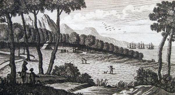 La isla en 1790 en grabado de la época La isla en 1790 en grabado de la época