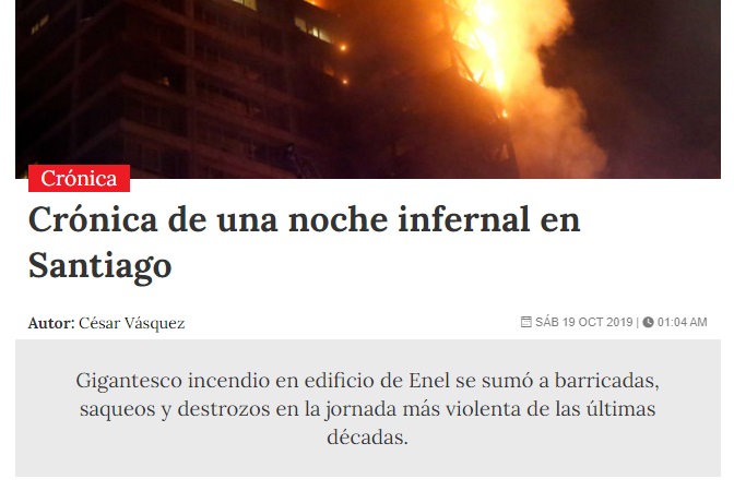 La Cuarta, 19 de octubre de 2019. La Cuarta, 19 de octubre de 2019.