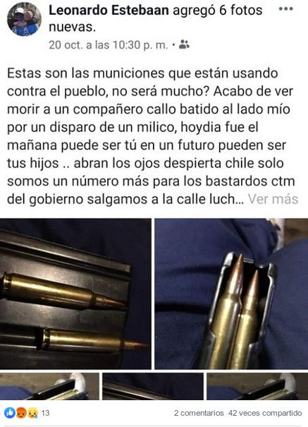 Publicación de Quilodrán en redes sociales - Fotografía publicada originalmente en periódico Resumen. Publicación de Quilodrán en redes sociales - Fotografía publicada originalmente en periódico Resumen.