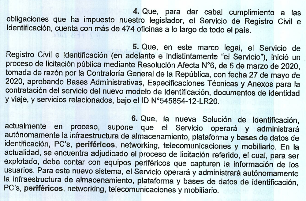 'Licitación adjunta' para operar nuevo sistema de identificación 'Licitación adjunta' para operar nuevo sistema de identificación