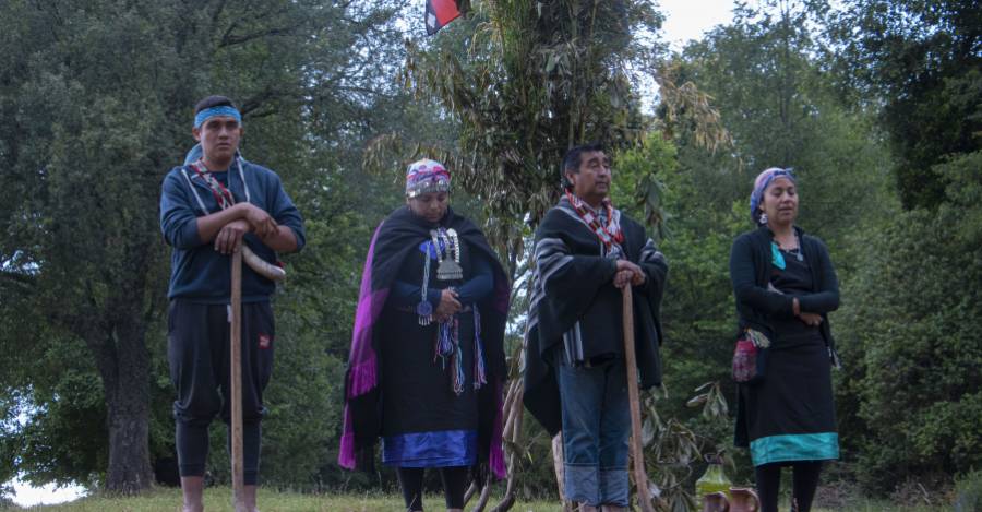 Comunidad Liempi Colipi en ceremonia. Fotografía Catalina Mundaca