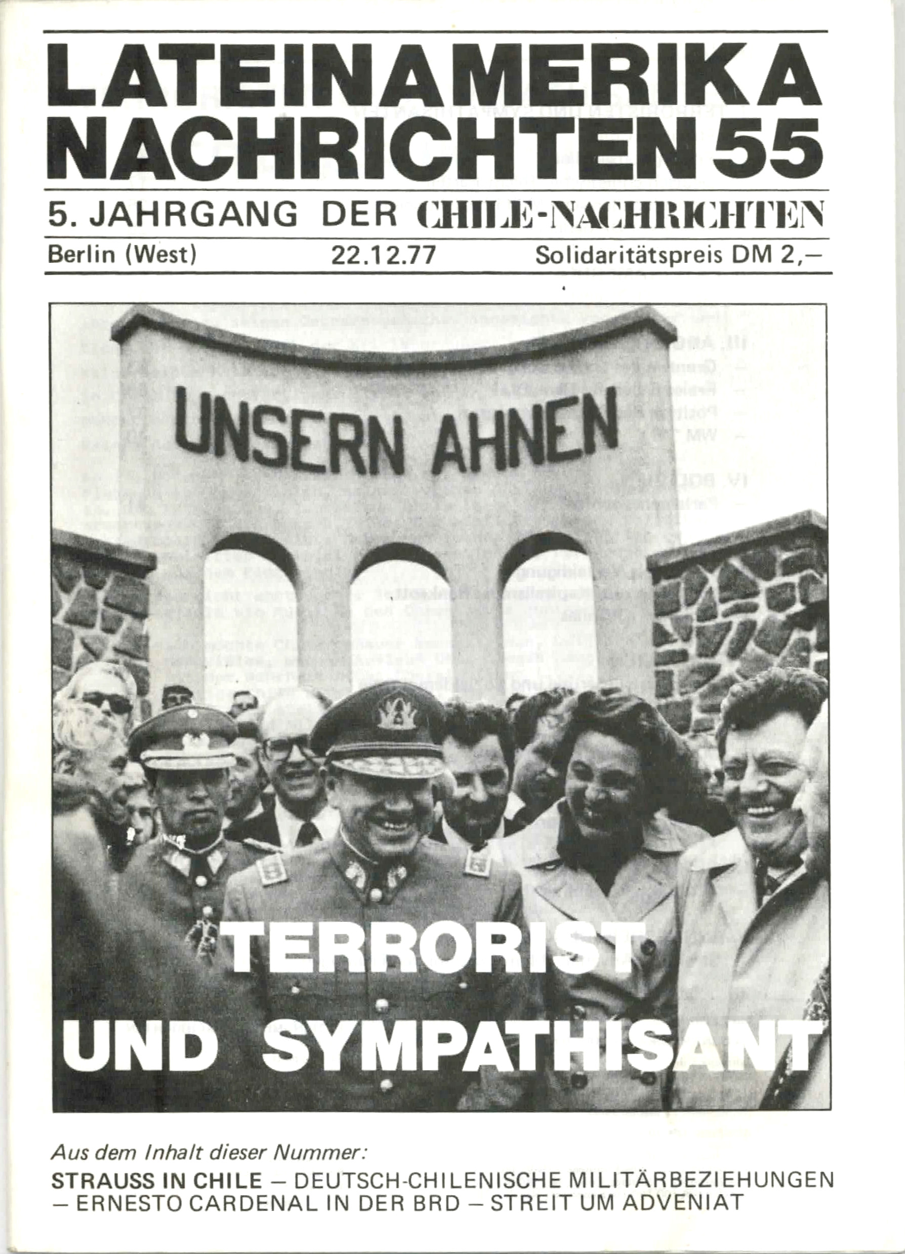 Portada de la revista mensual "Lateinamerika Nachrichten".