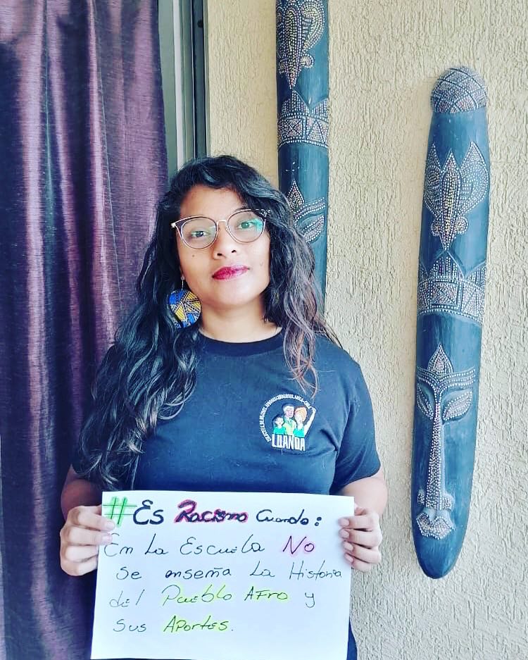 Camila Rivera afrodescendiente chilena, Colectivo de Mujeres Luanda Camila Rivera afrodescendiente chilena, Colectivo de Mujeres Luanda