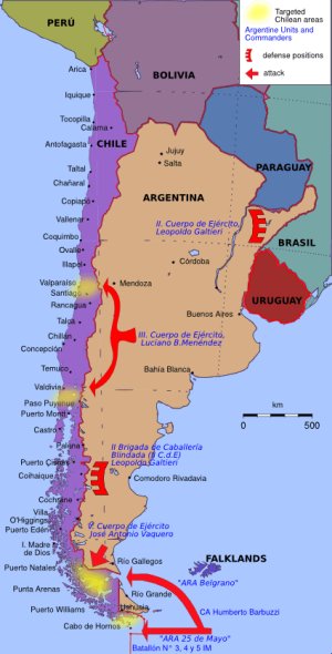 Mapa de los preparativos argentinos