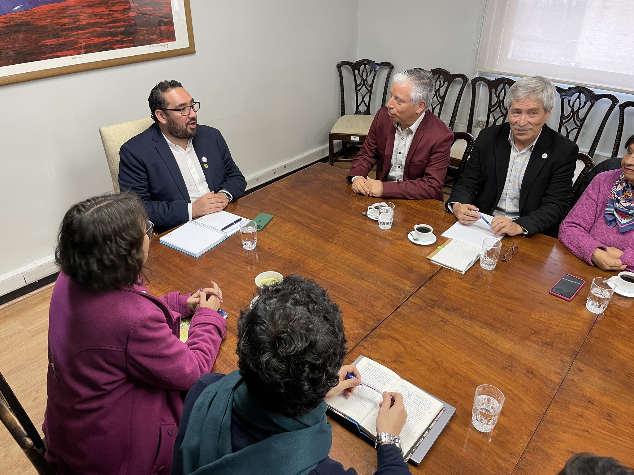Nicolás Cataldo se reúne con el Colegio de Profesores y Profesoras. Lunes 27 de julio. Foto: Colegio de Profesores y Profesoras. Nicolás Cataldo se reúne con el Colegio de Profesores y Profesoras.