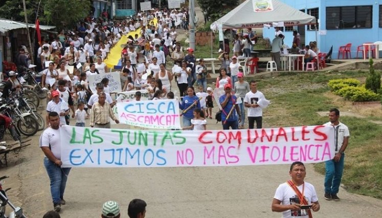 Protesta pacífica de las juntas de acción comunal en el Catatumbo. Foto: cortesía La Opinión de Cúcuta Protesta pacífica de las juntas de acción comunal en el Catatumbo. Foto: cortesía La Opinión de Cúcuta