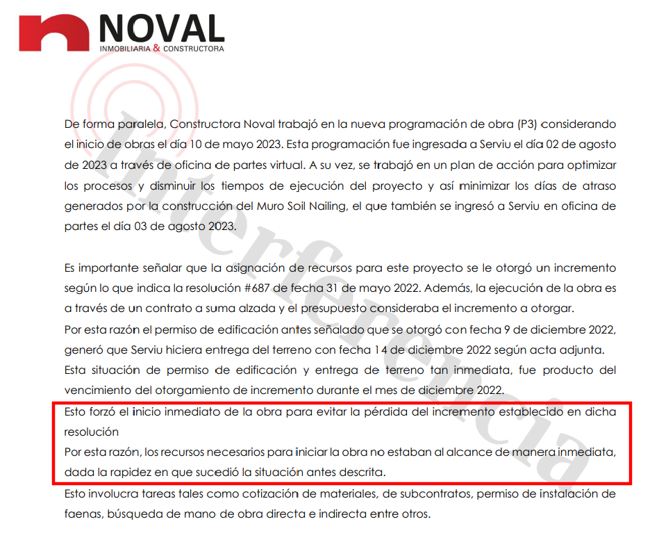 Noval asegura que Serviu forzó el inicio de las obras de Sol del Valle 2 para no perder aumento de subsidio. Noval asegura que Serviu forzó el inicio de las obras de Sol del Valle 2 para no perder aumento de subsidio.