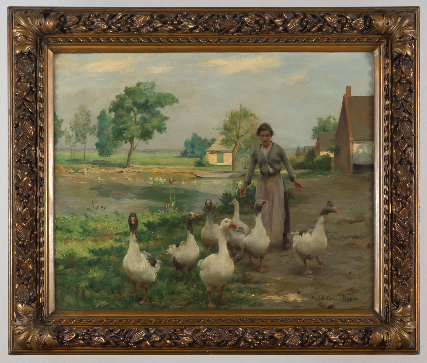 A orillas de la laguna o Mujer con gansos (sf) de Therese Cotard-Dupré.