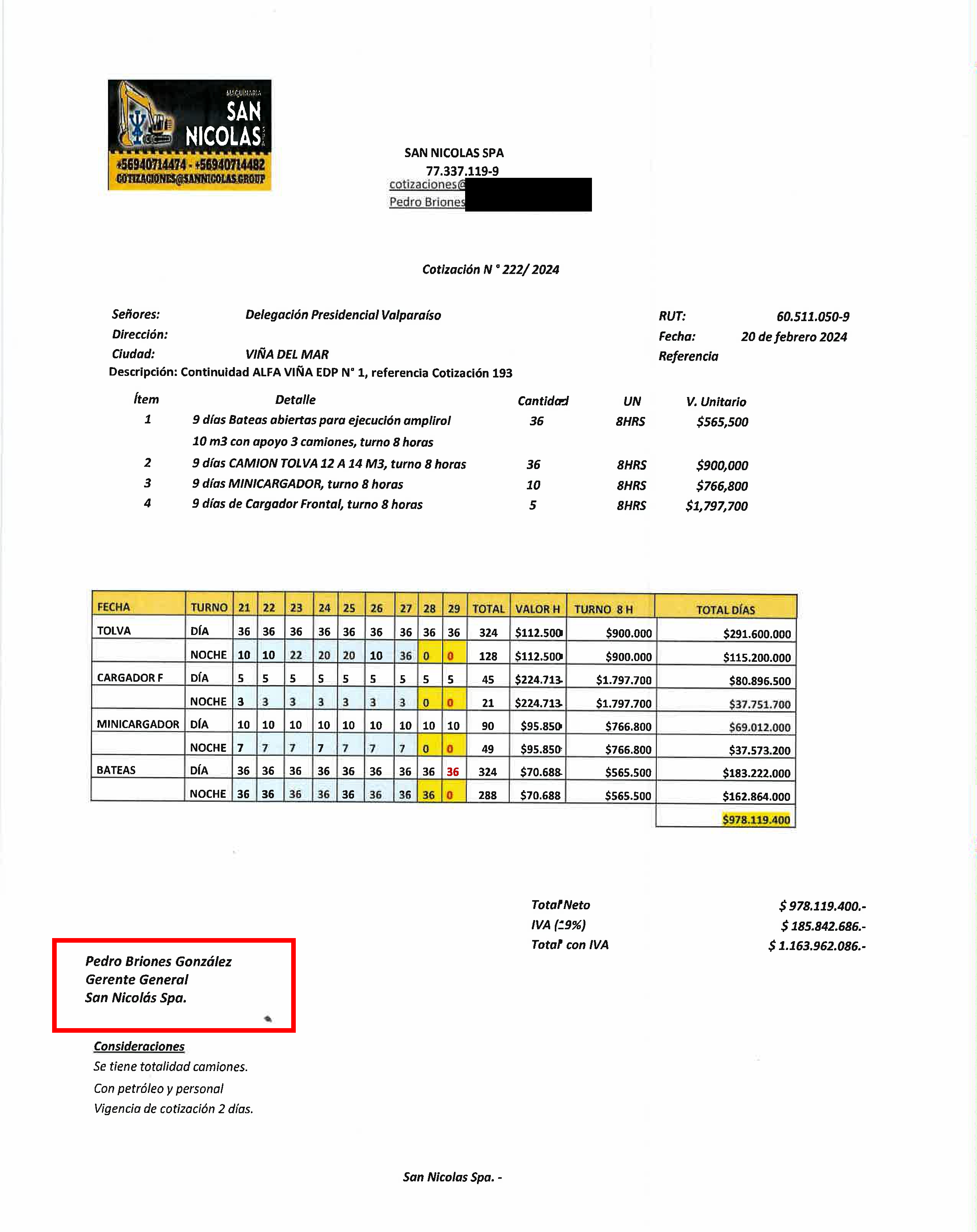 Pedro Briones como gerente general de San Nicolás SpA.