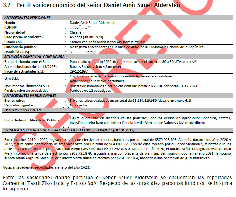 Perfil socioeconómico de Daniel Sauer. Perfil socioeconómico de Daniel Sauer.