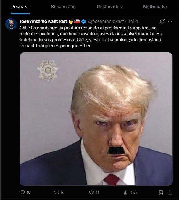 Posteo en la cuenta de X de Kast. Posteo en la cuenta de X de Kast.