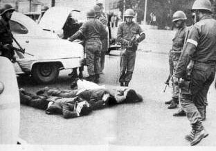 Represión en las calles de Santiago