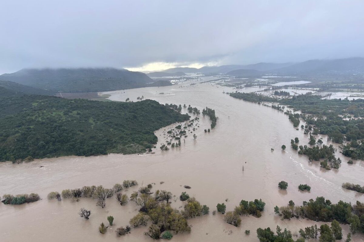 Sobrevuelo en la región del Maule, una de las más afectadas. Foto: Ministerio de Obras Públicas.