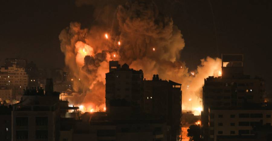 Bombardeo israelí sobre Gaza.
