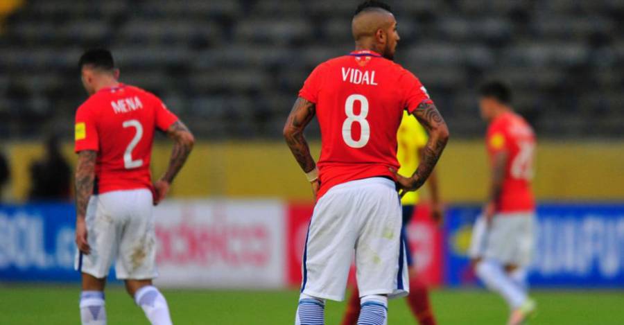 Arturo Vidal durante un encuentro de la selección chilena.