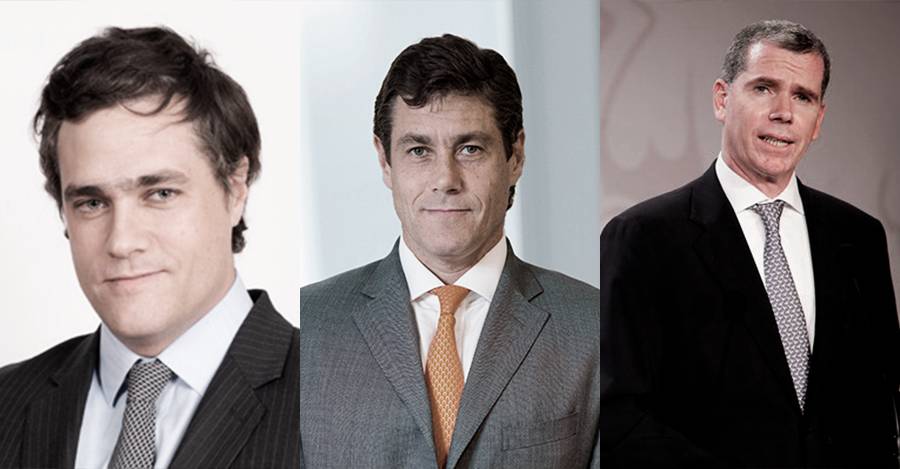 Hermanos Andrés y Manuel Bulnes, de LarrainVial, y el exministro Felipe Bulnes.