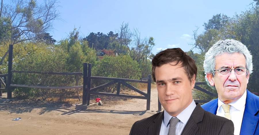 Andrés Bulnes y Leonidas Vial. De fondo el predio en Cachagua.