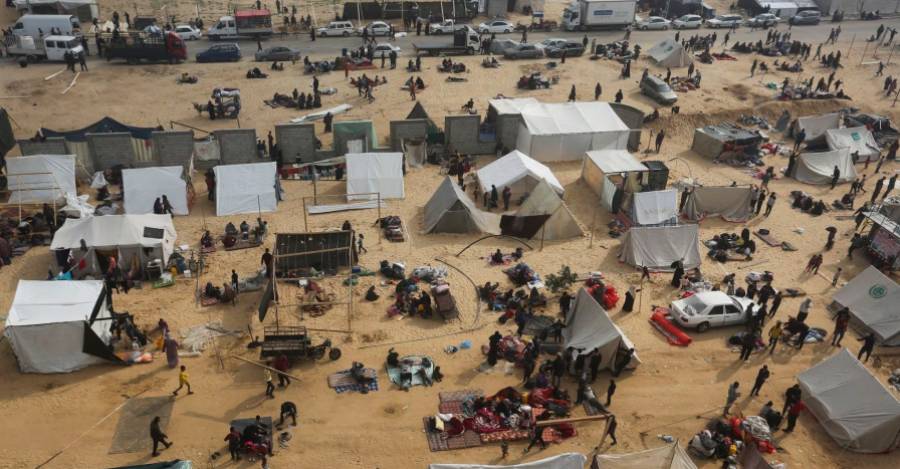 Campamento improvisado en Rafah