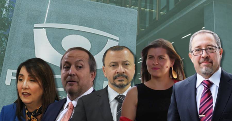 Candidatos a Fiscal Nacional Nayalet Mansilla, Ángel Valencia, Carlos Palma, Erika Maira y Juan Agustín Meléndez
